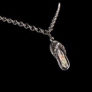 NEW Cookie Lee Silver Flip Flop/Sandal Anklet~9"-10"